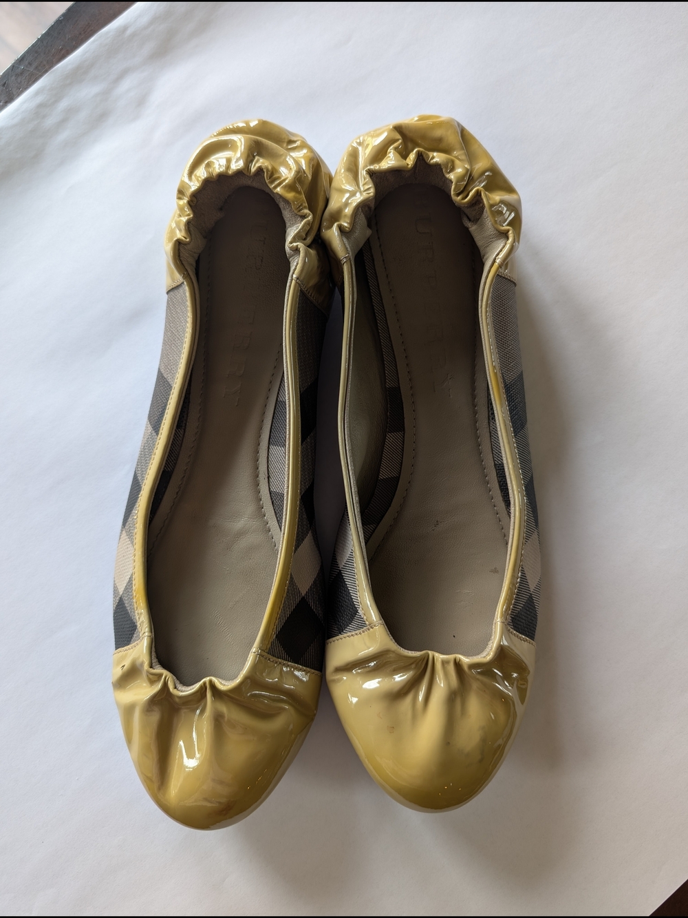 Burberry Patent Plaid Ballet Flats